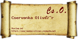 Cservenka Olivér névjegykártya