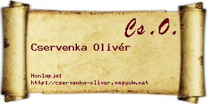 Cservenka Olivér névjegykártya